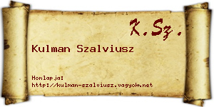 Kulman Szalviusz névjegykártya